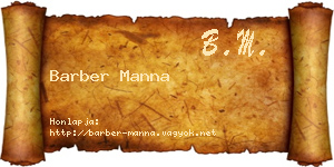 Barber Manna névjegykártya